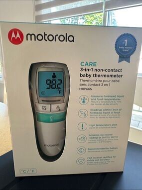 Motorola 3-in-1 Non-Contact Baby Thermometer - White & Teal